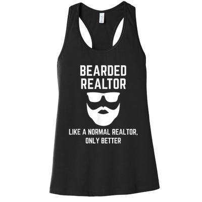 Bearded Realtor Definition Funny Male Real Estate Agent Women's Racerback Tank