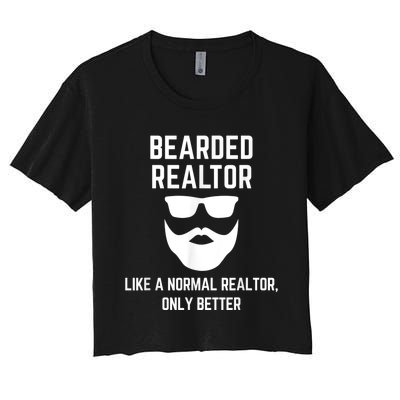 Bearded Realtor Definition Funny Male Real Estate Agent Women's Crop Top Tee