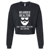 Bearded Realtor Definition Funny Male Real Estate Agent Cropped Pullover Crew