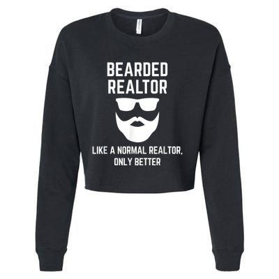 Bearded Realtor Definition Funny Male Real Estate Agent Cropped Pullover Crew