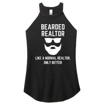 Bearded Realtor Definition Funny Male Real Estate Agent Women's Perfect Tri Rocker Tank