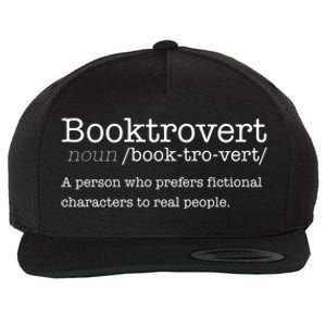 Booktrovert Reading Dictionary Funny Book Introvert Meme Funny Gift Wool Snapback Cap