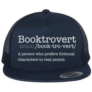 Booktrovert Reading Dictionary Funny Book Introvert Meme Funny Gift Flat Bill Trucker Hat