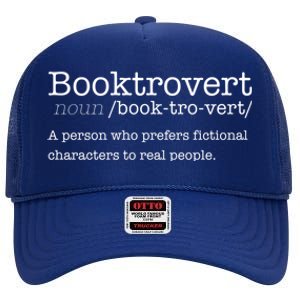 Booktrovert Reading Dictionary Funny Book Introvert Meme Funny Gift High Crown Mesh Back Trucker Hat