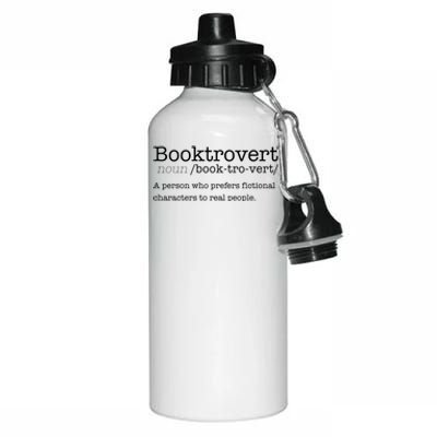 Booktrovert Reading Dictionary Funny Book Introvert Meme Funny Gift Aluminum Water Bottle 