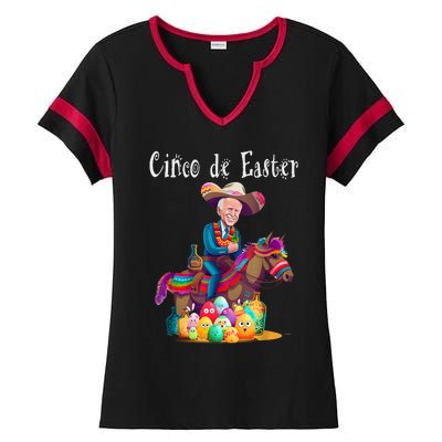 Biden Ride Donkey, Sombrero, Easter Egg Hunt Ladies Halftime Notch Neck Tee