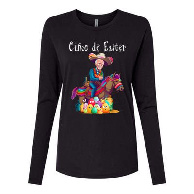 Biden Ride Donkey, Sombrero, Easter Egg Hunt Womens Cotton Relaxed Long Sleeve T-Shirt