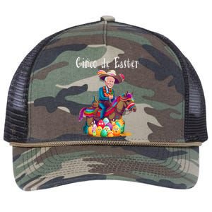 Biden Ride Donkey, Sombrero, Easter Egg Hunt Retro Rope Trucker Hat Cap