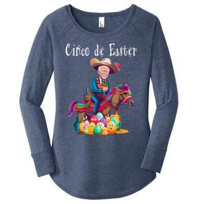 Biden Ride Donkey, Sombrero, Easter Egg Hunt Women's Perfect Tri Tunic Long Sleeve Shirt