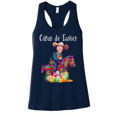 Biden Ride Donkey, Sombrero, Easter Egg Hunt Women's Racerback Tank