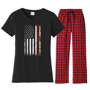 Best Rescue Dad Ever American Flag Rescue Dad FatherS Day Women's Flannel Pajama Set