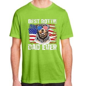 Best Rottie Dad Ever American Flag Dog Owner Animal Lover Adult ChromaSoft Performance T-Shirt