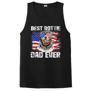 Best Rottie Dad Ever American Flag Dog Owner Animal Lover PosiCharge Competitor Tank