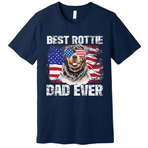 Best Rottie Dad Ever American Flag Dog Owner Animal Lover Premium T-Shirt