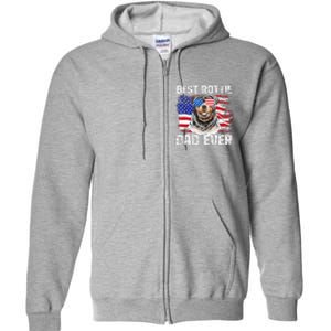 Best Rottie Dad Ever American Flag Dog Owner Animal Lover Full Zip Hoodie