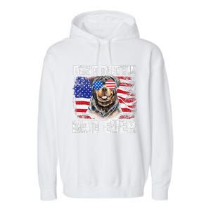 Best Rottie Dad Ever American Flag Dog Owner Animal Lover Garment-Dyed Fleece Hoodie