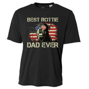 Best Rottie Dad Ever Rottweiler American Flag Gift Cooling Performance Crew T-Shirt