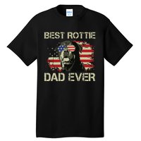 Best Rottie Dad Ever Rottweiler American Flag Gift Tall T-Shirt