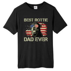 Best Rottie Dad Ever Rottweiler American Flag Gift Tall Fusion ChromaSoft Performance T-Shirt