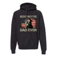 Best Rottie Dad Ever Rottweiler American Flag Gift Premium Hoodie