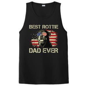 Best Rottie Dad Ever Rottweiler American Flag Gift PosiCharge Competitor Tank