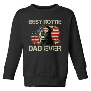 Best Rottie Dad Ever Rottweiler American Flag Gift Toddler Sweatshirt