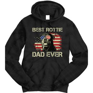 Best Rottie Dad Ever Rottweiler American Flag Gift Tie Dye Hoodie