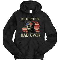 Best Rottie Dad Ever Rottweiler American Flag Gift Tie Dye Hoodie