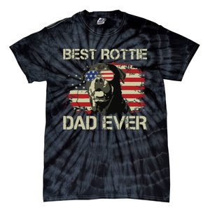 Best Rottie Dad Ever Rottweiler American Flag Gift Tie-Dye T-Shirt