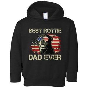 Best Rottie Dad Ever Rottweiler American Flag Gift Toddler Hoodie