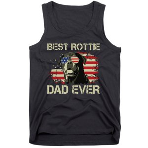 Best Rottie Dad Ever Rottweiler American Flag Gift Tank Top