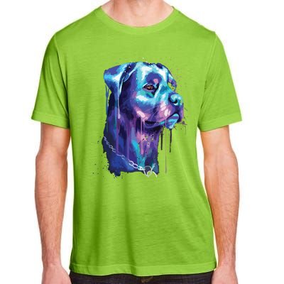 Bright Rottweiler Dog Watercolor Painting Adult ChromaSoft Performance T-Shirt