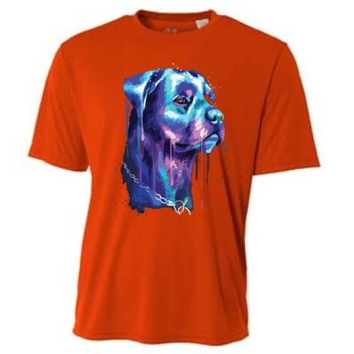 Bright Rottweiler Dog Watercolor Painting Cooling Performance Crew T-Shirt