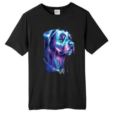 Bright Rottweiler Dog Watercolor Painting Tall Fusion ChromaSoft Performance T-Shirt