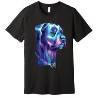 Bright Rottweiler Dog Watercolor Painting Premium T-Shirt