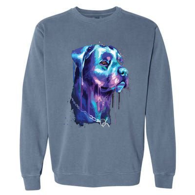 Bright Rottweiler Dog Watercolor Painting Garment-Dyed Sweatshirt