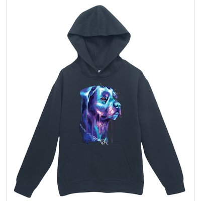 Bright Rottweiler Dog Watercolor Painting Urban Pullover Hoodie