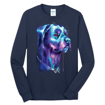 Bright Rottweiler Dog Watercolor Painting Tall Long Sleeve T-Shirt