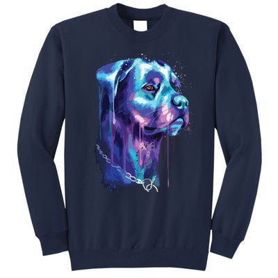 Bright Rottweiler Dog Watercolor Painting Tall Sweatshirt