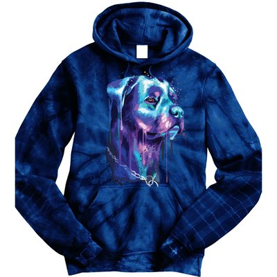 Bright Rottweiler Dog Watercolor Painting Tie Dye Hoodie