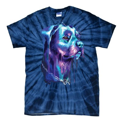 Bright Rottweiler Dog Watercolor Painting Tie-Dye T-Shirt