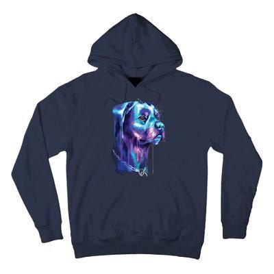 Bright Rottweiler Dog Watercolor Painting Tall Hoodie