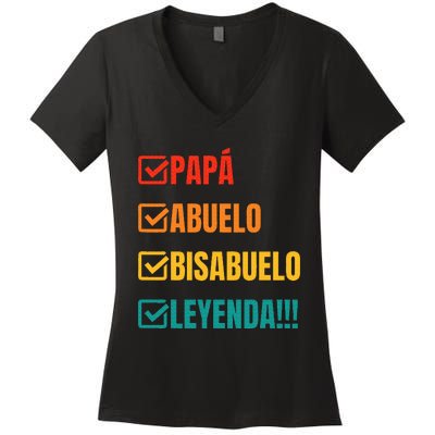 Bisabuelo Regalo Divertido Y Anuncio Bisabuelo Leyenda Women's V-Neck T-Shirt