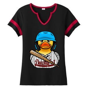 Baseball Rubber Duck Sporty Ladies Halftime Notch Neck Tee