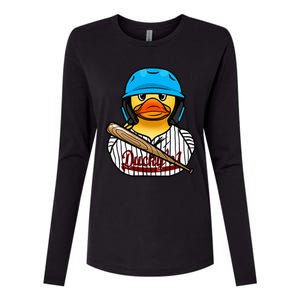 Baseball Rubber Duck Sporty Womens Cotton Relaxed Long Sleeve T-Shirt