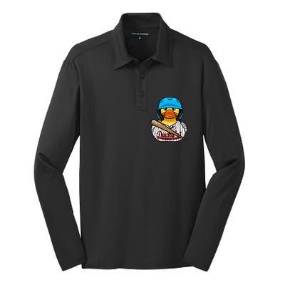 Baseball Rubber Duck Sporty Silk Touch Performance Long Sleeve Polo