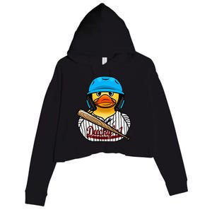 Baseball Rubber Duck Sporty Crop Fleece Hoodie