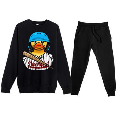 Baseball Rubber Duck Sporty Premium Crewneck Sweatsuit Set