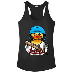 Baseball Rubber Duck Sporty Ladies PosiCharge Competitor Racerback Tank