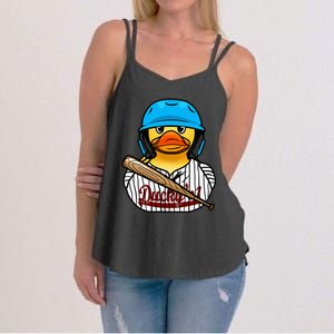 Baseball Rubber Duck Sporty Women's Strappy Tank